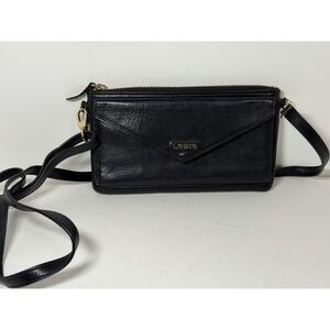 Lodis black leather crossbody bag/wallet
